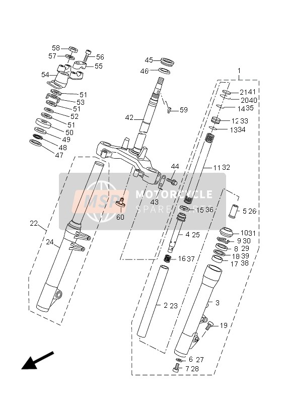 5B2F31412000, Spring Front Fork, Yamaha, 0